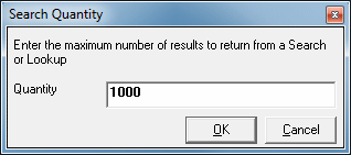 Changing the Search Quantity